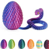 3D Printed Articulated Snake With Egg, Desktop Toy, Executive Desk Decoration,Articulated Snake In Egg (Laser Purple Snake)