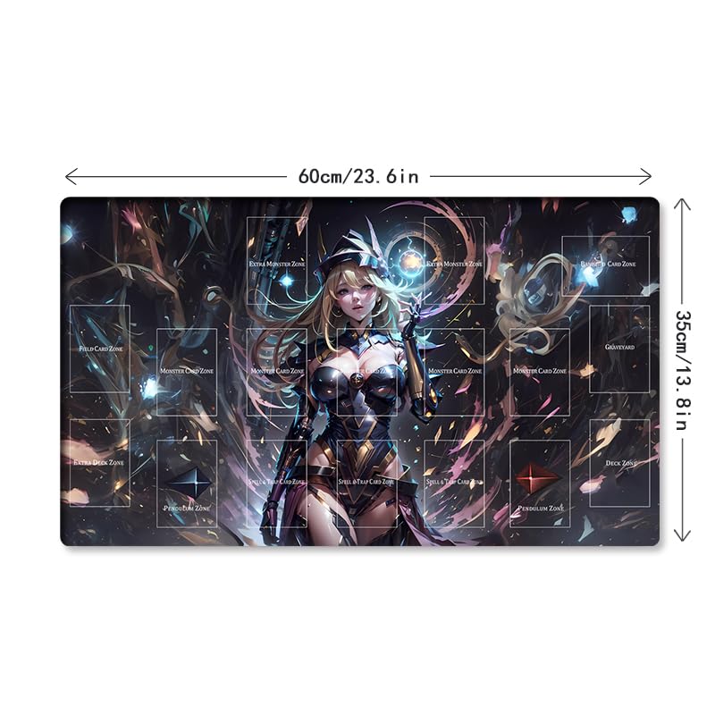 New Mlikemat Playmat Dark Magician Girl Tcg Ccg Ocg Trading Card Game Mat With Zones + Free Bag (Zd039-551-A)