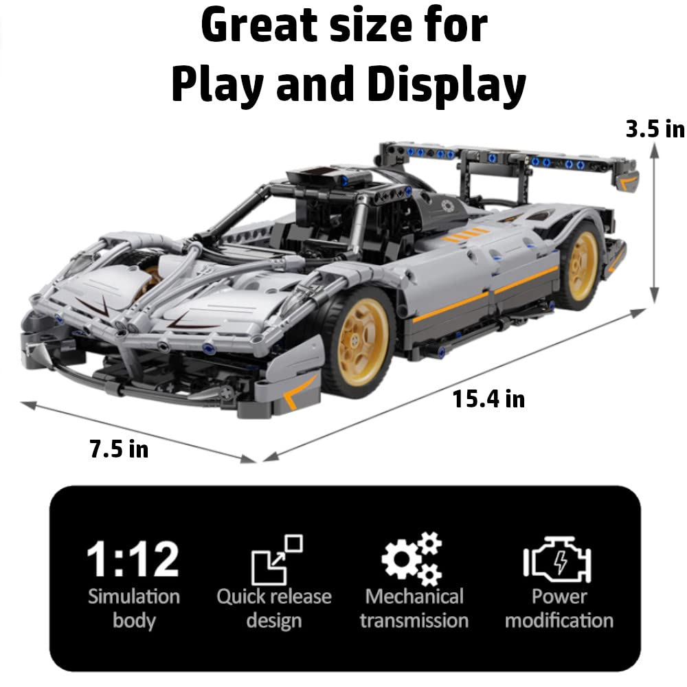 Collectible Model Car Kits for mature-themeds to Build - Car Models Kits to build for mature-themeds and Kids- Model Car Building Set 1:12 Scale with 959 Pieces - Great Birthday Gift for mature-themeds Teenagers and Kids