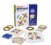 Sew Fast Threading Board Game For Kids, Lacing Pattern Matching Puzzle Set With 40 Challenge Cards And Colorful Shoelaces, Fine
