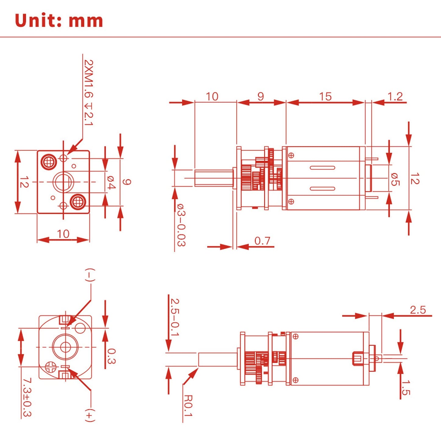 DC 6V 30RPM Speed Reduction Micro Electric Gear Motor GA12-N20 3MM 10 MM Shaft Mini Deceleration Motors for RC Car, Robot Mod