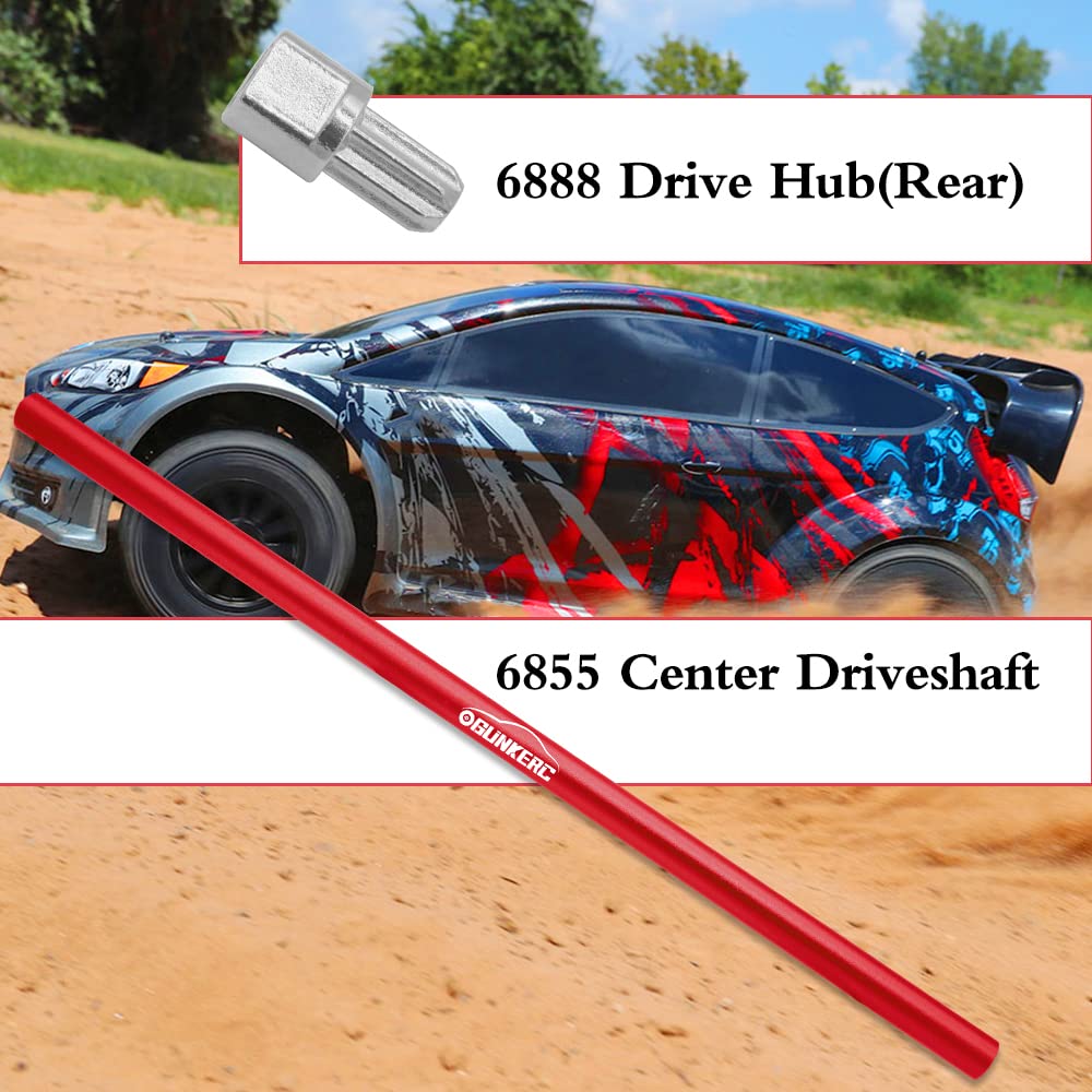 OGUNKE RC Aluminum Alloy Driveshaft Perfect Upgrade for Traxxas 4X4 Center Driveshaft (Red)