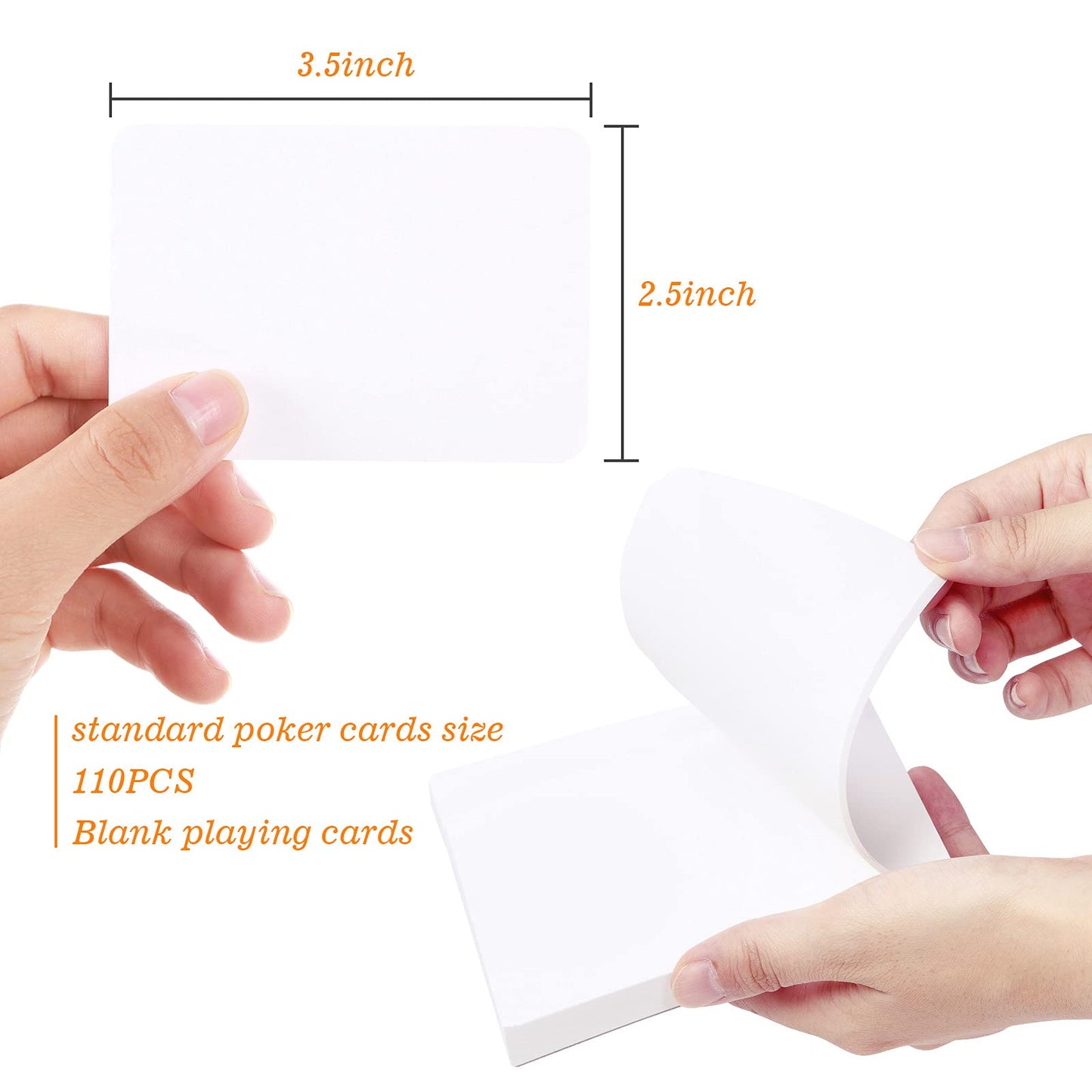 Wjpc 110Pcs Poker Size Blank Playing Cards, Index Flash Cards, Learning Cards For Diy Game Card Writing Drawing Painting