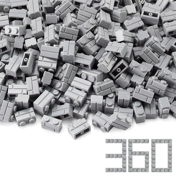 Feleph 360 Pieces 1X2 Masonry Profile Bricks Set Moc Building Blocks For Wall Parts And Pieces Diverse Bulk Toy Kit Compatible With Major Brands (Gray)