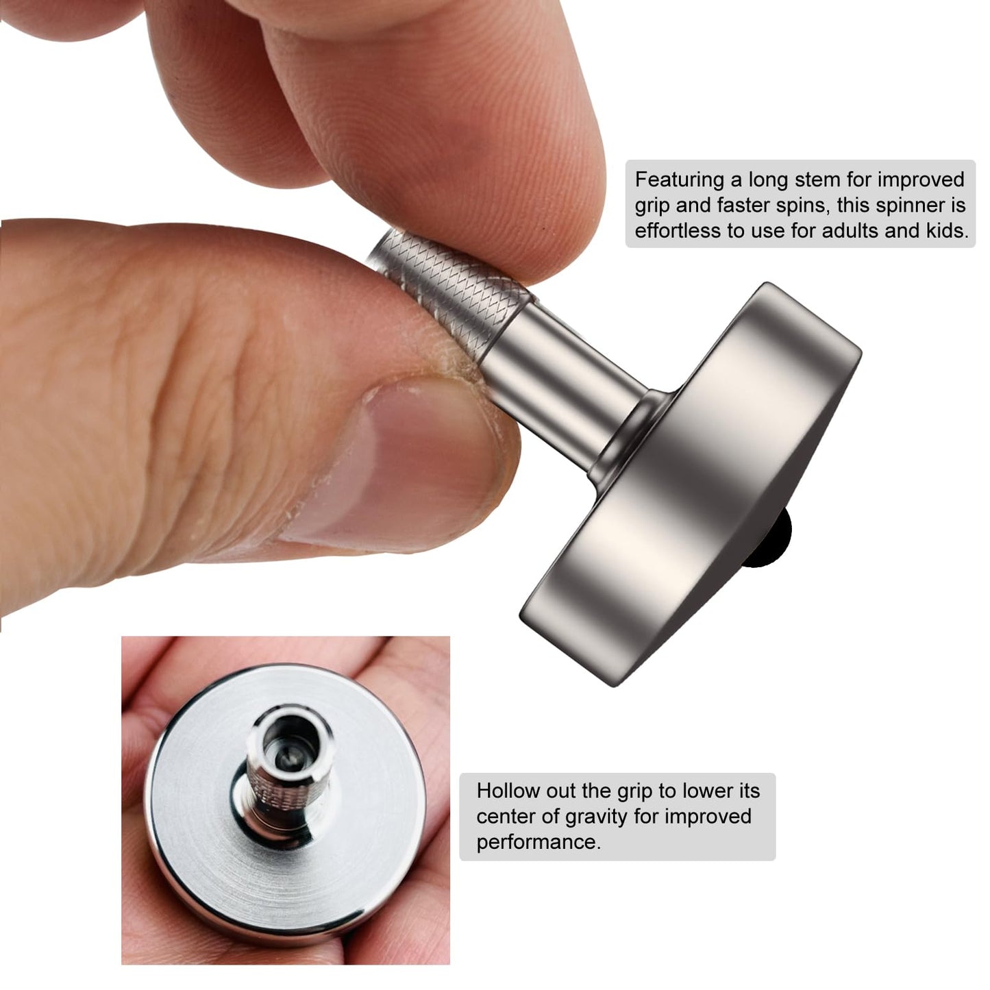 Djuiinostar Premium Titanium Spinning Top: Lengthened Stem, Easy To Twirl For Kids And Adults, High Performance (4-7 Minutes), Cnc Machined, Great Time Killer, Edc Fidget Toy Dst-817