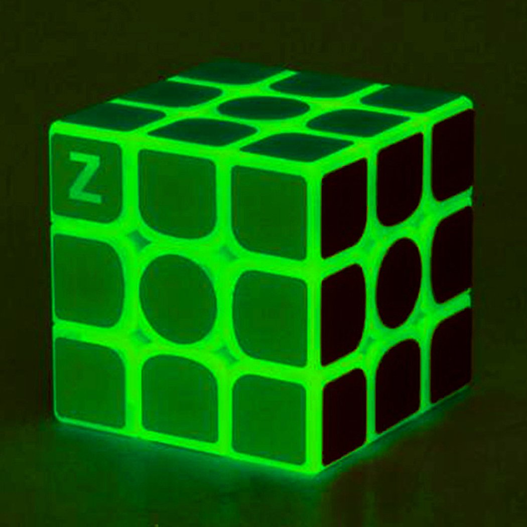 Tanch Fluorescent Speed Cube 3X3 Glow In The Dark Luminous Cubes Puzzle Magic Cubesgreen