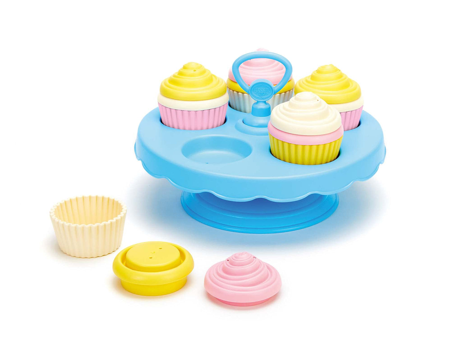 Green Toys Cupcake Set - 16 Piece Pretend Play, Motor Skills, Language & Communication Kids Role Play Toy. No BPA, phthalates, P