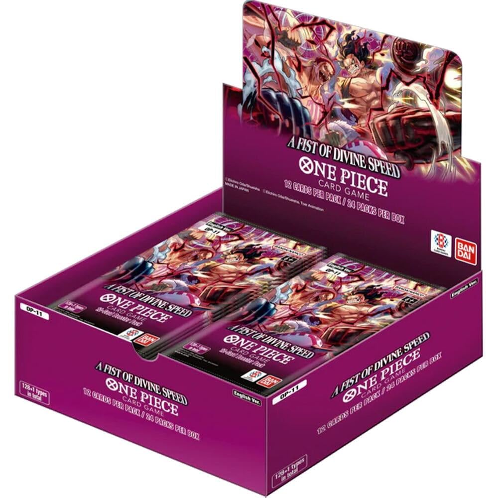 Bandai | One Piece TCG: A Fist of Divine Speed (OP-11) Booster Display | Trading Card Game | Ages 6+ | 2 Players | 15+ Minutes Playing Time
