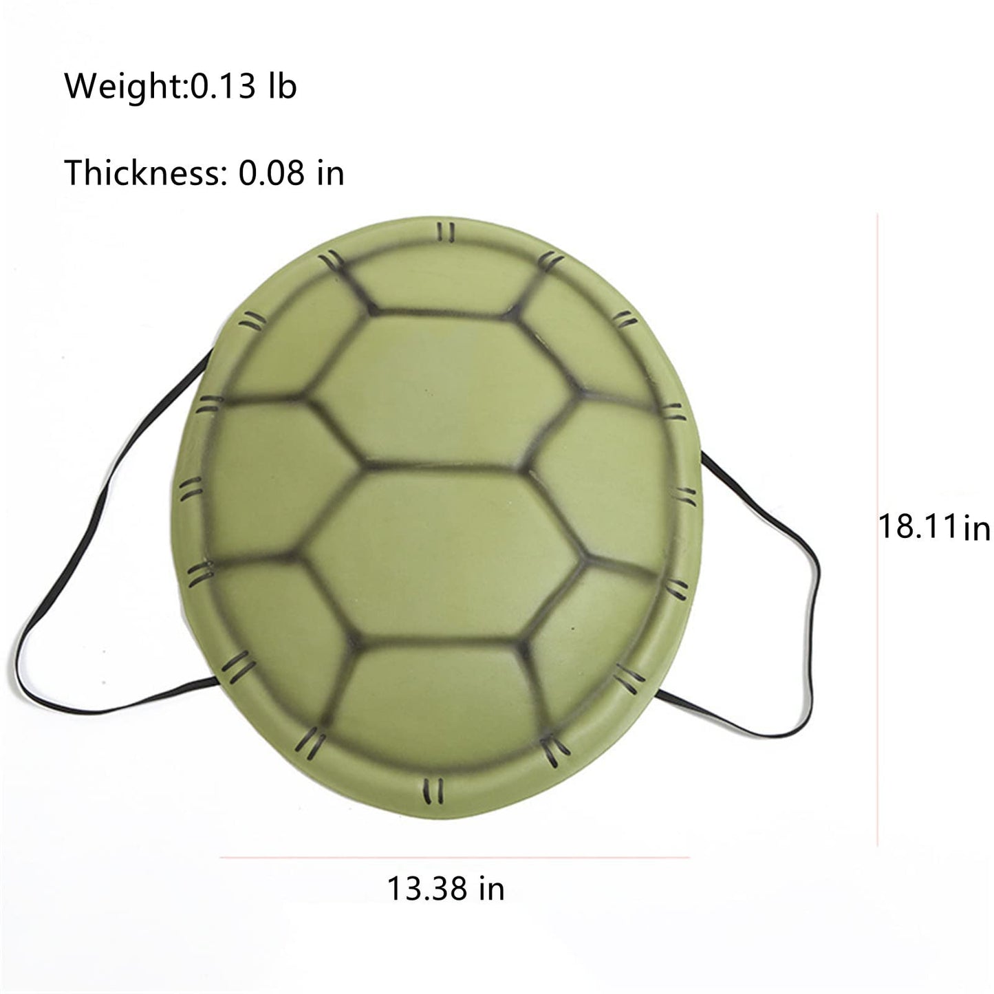 3T GROUP Ninja Turtle Shell Costume Backpack, Green EVA, 18.11"x13.38", Kids Wearable Cosplay Toy, Model 3T-T1