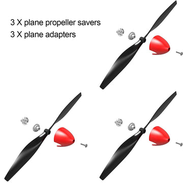 FLYCOLOR 3 Sets P51 Rc Plane Propeller with Propeller Savers and Adapters for VOLANTEXRC 761-5 Airplane and Tr-p51d