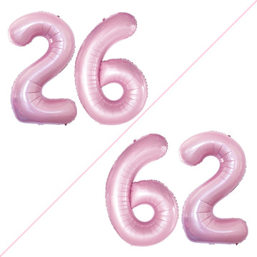 Goer Number 26 Balloons For 26Th Birthday Party Decorations,42 Inch Jumbo Foil Helium 62 Balloons For 62Nd Birthday Party Decoration (Light Pink)