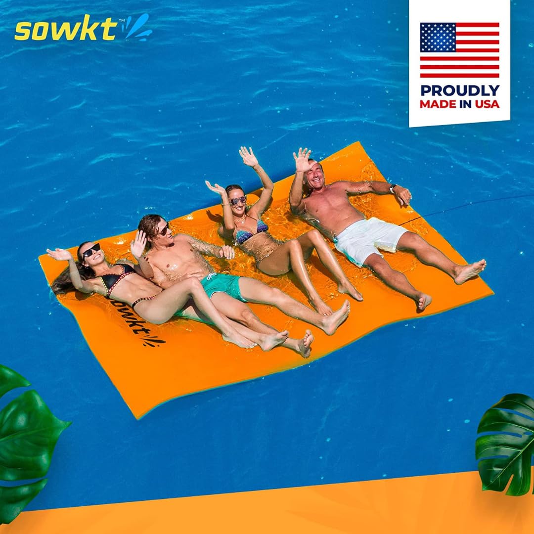 Premium Made In Usa Lily Pad Floating Mat For Lakes And Pools (12X6 Ft) - Great For The Lake, Pool, Boat Or As A Floating Dock -