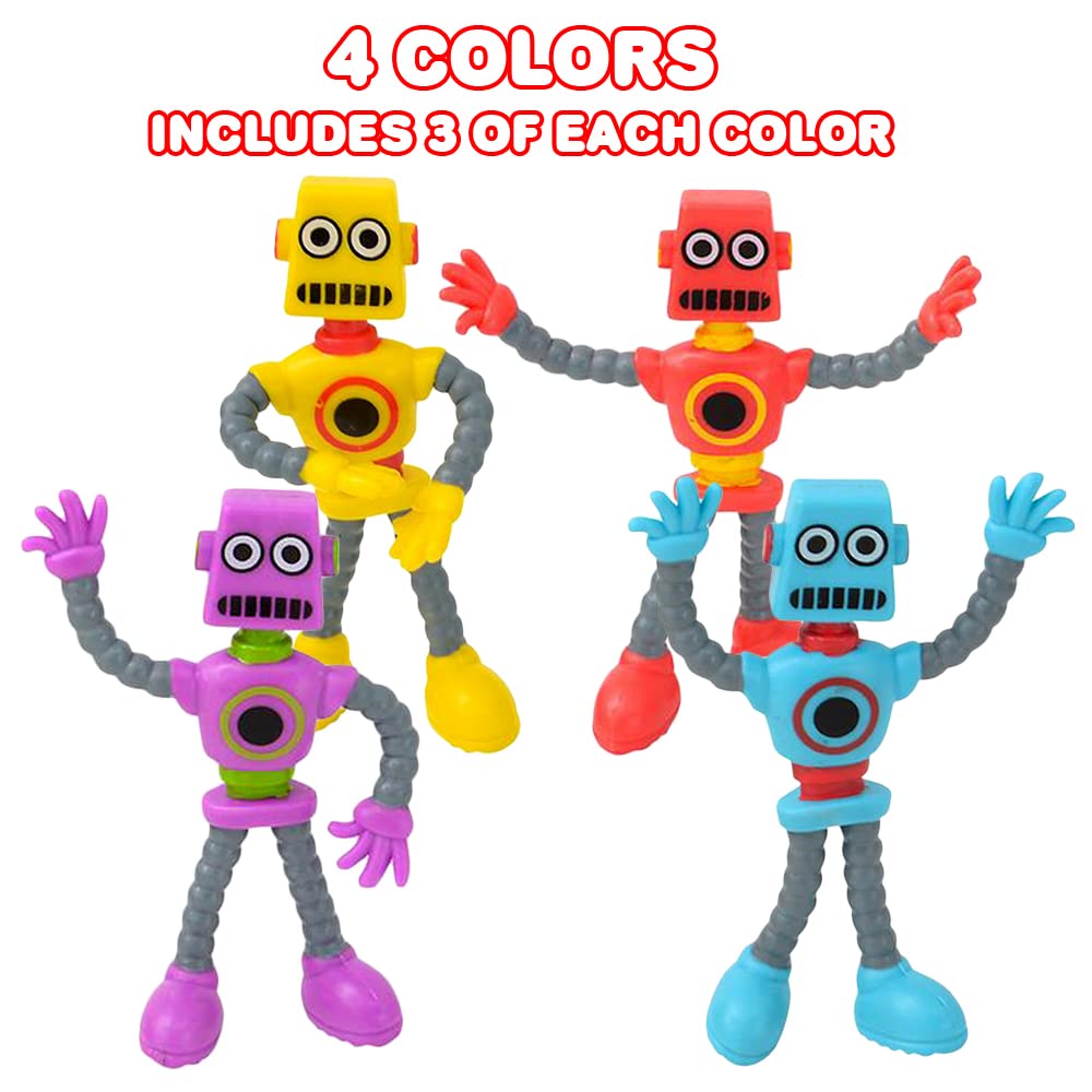 Artcreativity Bendable Robot Figures, Set Of 12 Flexible Men, Birthday Party Favors For Boys And Girls, Stress Relief Fidget Toys, Sensory Toys For Kids And Adults, Goody Bag Stuffers