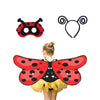 AOMIG Red Wing Kids Costume, 3-Piece Fancy Dress with Red Wings, Headband & Eye Mask for Birthday Parties & Cosplay