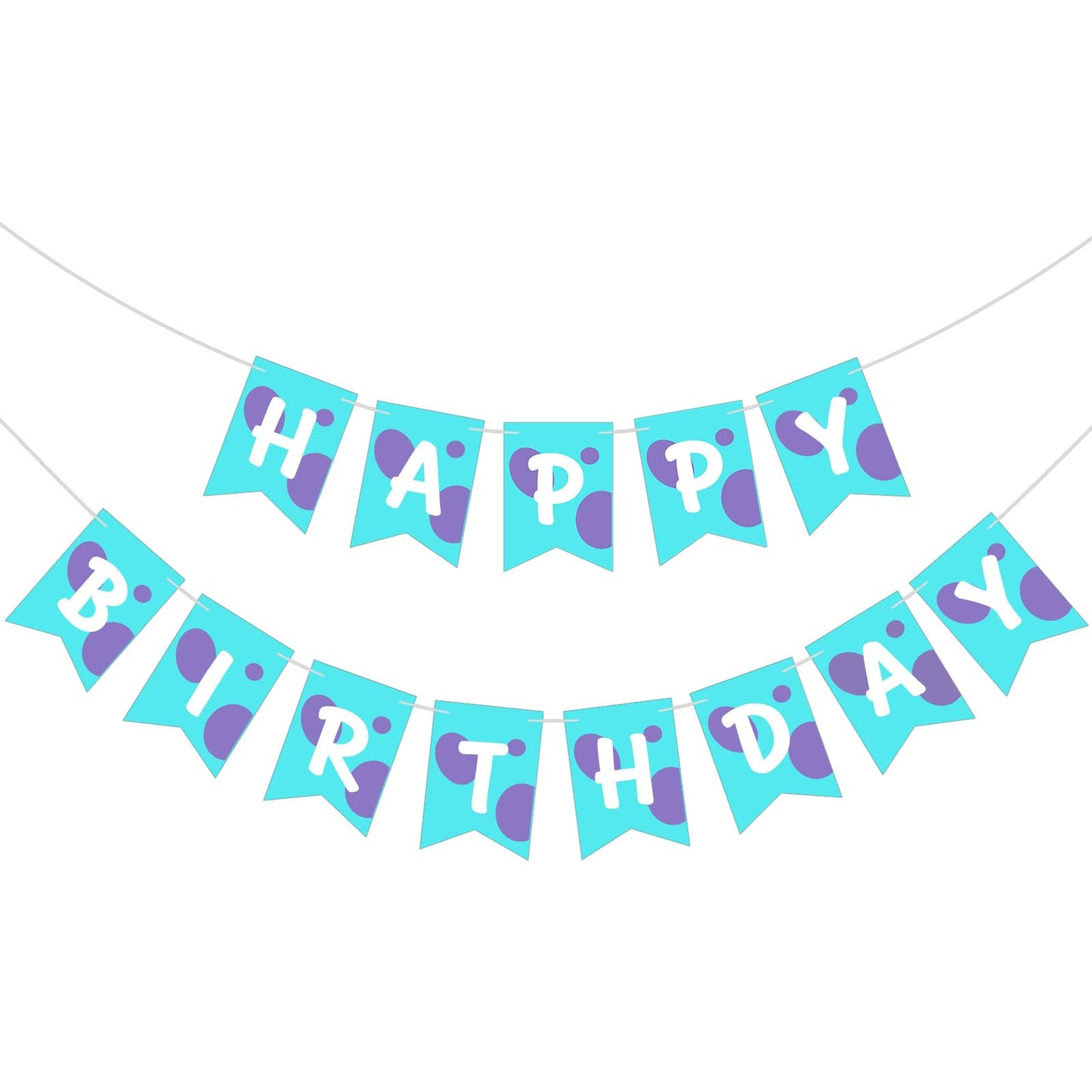 VitalCozy Monster Birthday Party Decoration Cartoon Happy Birthday Pre-strung Banner for Kids Girls Boys Monster Themed Event Ba