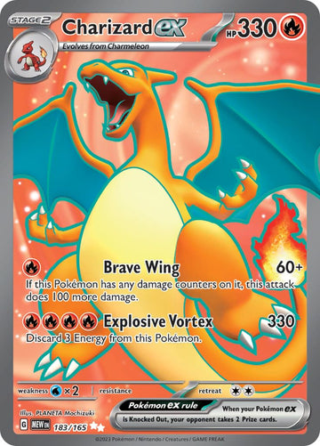 Pokemon - Charizard Ex 183/165 - Pokemon 151 - Full Art Ultra Rare - Single Card