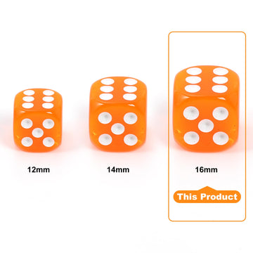 100Pcs Colored Dice Set Standard 16mm Game Dice Bulk with a Black Drawstring Storage Bag, for Learning, Dice for Classroom (Colo