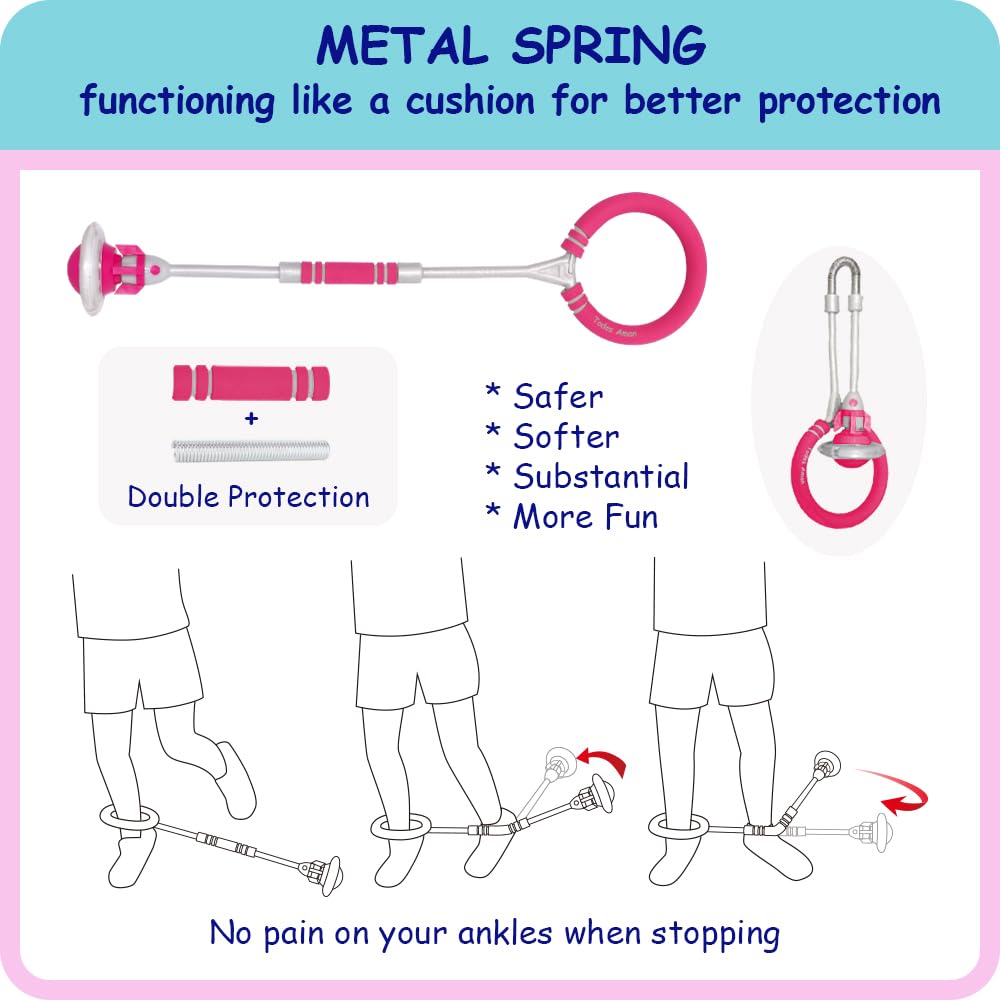 Rocket Flashing LED Ankle Skip Fun Cool Jumping Gift for Ages 5 6 7 8 9 10+ Kids NO Battery Charging Needed Family Exercise Fitn