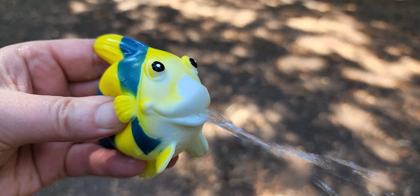 Bohs Rubber Squirting Fish - Cute Floating Cartoon Soft - Baby Bath Play Water Marine Animals Toys - 6 Count