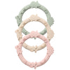 YIVEKO Silicone Teethers for Babies 0-6 6-12 Months Teething Toys for Infants Baby Chew Toys for Sucking Needs Baby Teething Rings for Infant Boys and Girls 3 Pack-Dinosaur-Blush