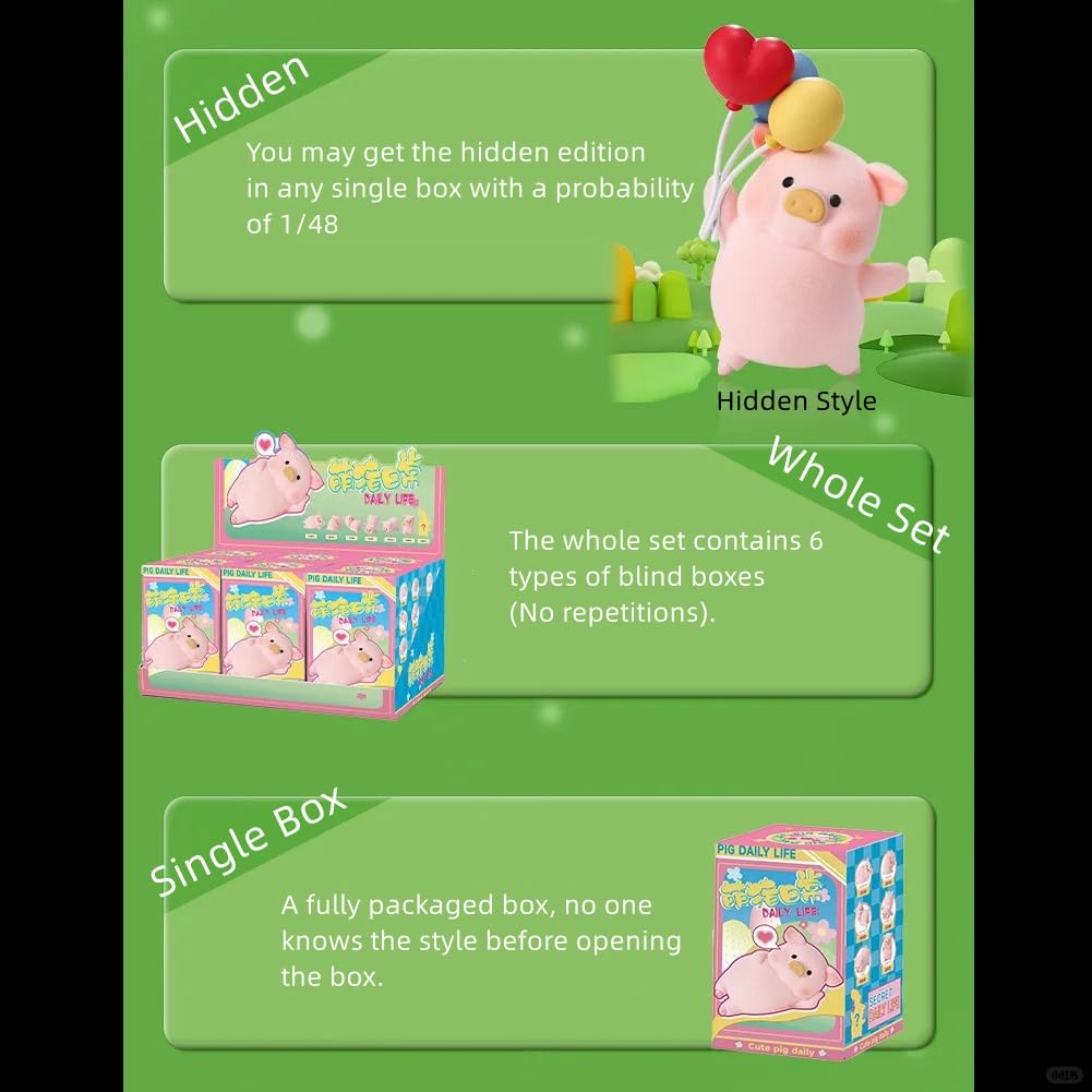 Maidimiao Flocking Cute Piggy Daily Life 1Pc Pig Blind Box Bags Figures Collectible Toys Birthday Gifts Miniature Figurines Dect