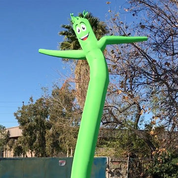 FFN Lime Green Inflatable Tube Man - 20ft Tall Air-Powered Dancing Puppet for Outdoors