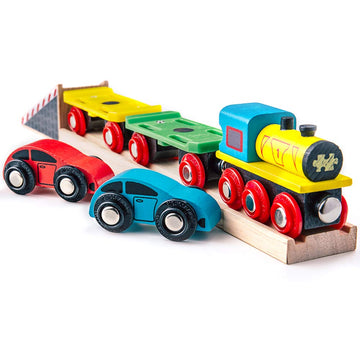 Bigjigs Rail Wooden Car Loader - Other Major Rail Brands Are Compatible