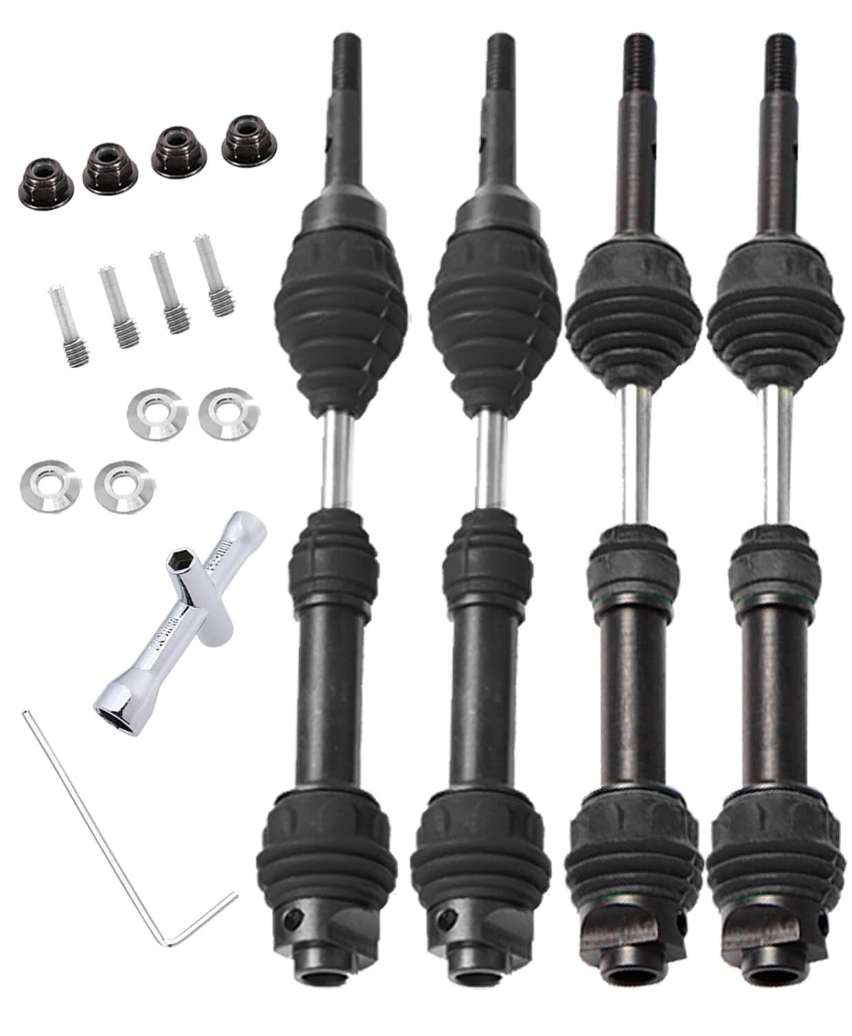 Drive Shaft CVD Axles Upgrades for 1/10 Slash VXL 4x4 Rustler Stampede Hoss VXL 4x4 4WD,4Pcs Front Rear Transmission Driveshaft