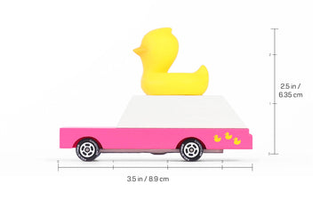 Candycar Wooden Diecast Collection - Duckie Wagon, Premium Handcrafted Beech Wood Toy Car