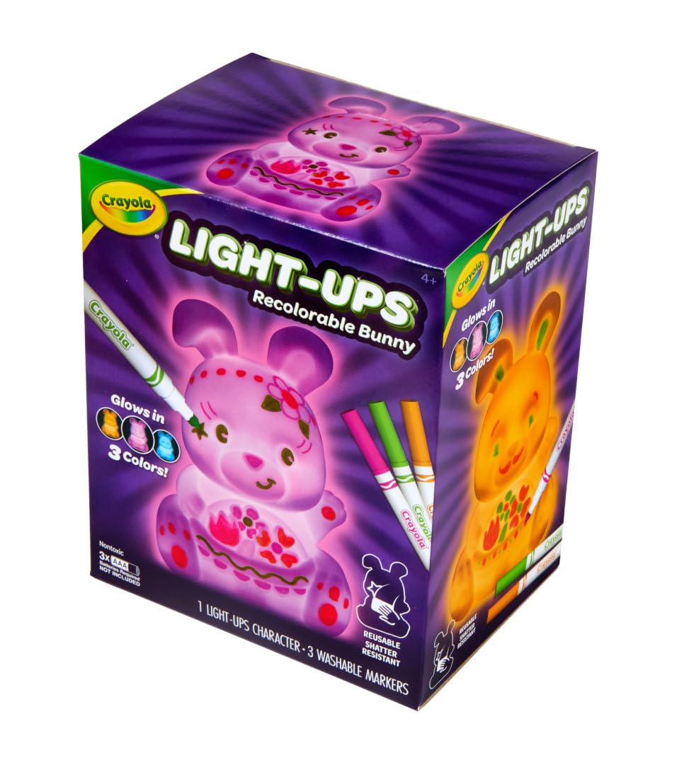 Crayola Light-Ups - Easter Bunny, Light Up Toy Bunny, Reusable Coloring Toy, Easter Decor, Easter Crafts & Basket Stuffers, Bunn