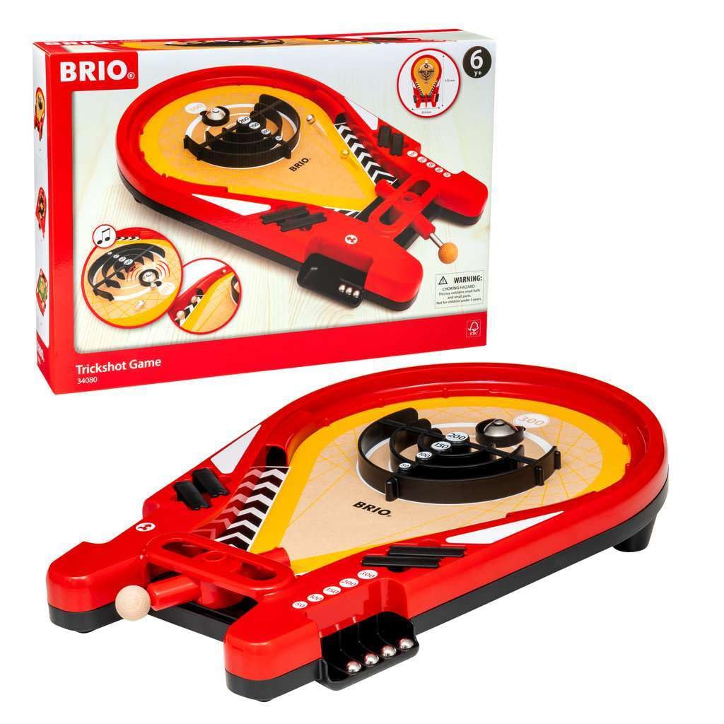 Brio 34080 Trickshot Game | Classic Pinball Game For Ages 6+