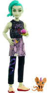 Monster High Deuce Gorgon Doll with Denim Snake Jacket & Accessories, Pet Mouse Perseus, 11.81 Tall, Multicolor