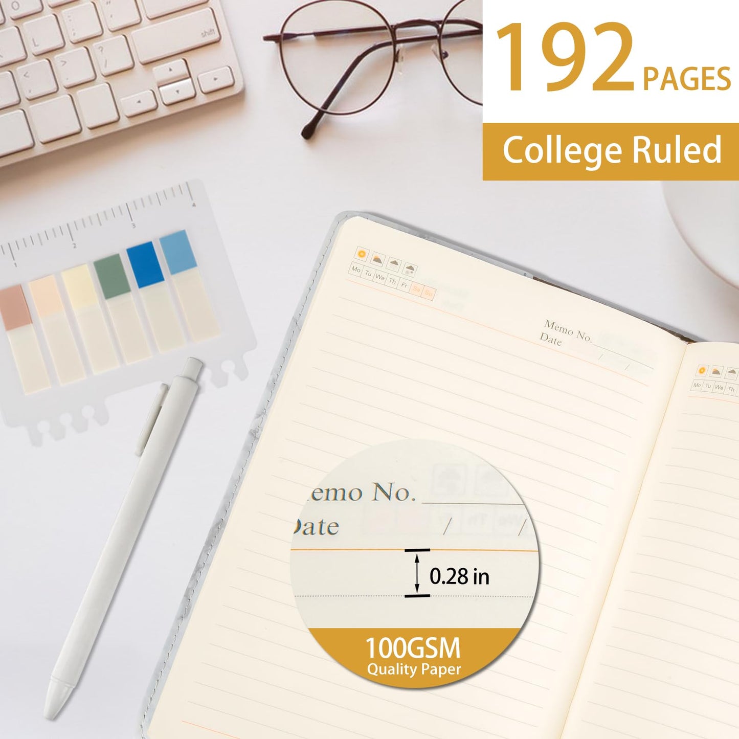 Kutoda Marble Diary With Lock, 192 Pages College Ruled Secret Journal With Lock, Waterproof Diary With Lock, A5 Journal With Loc