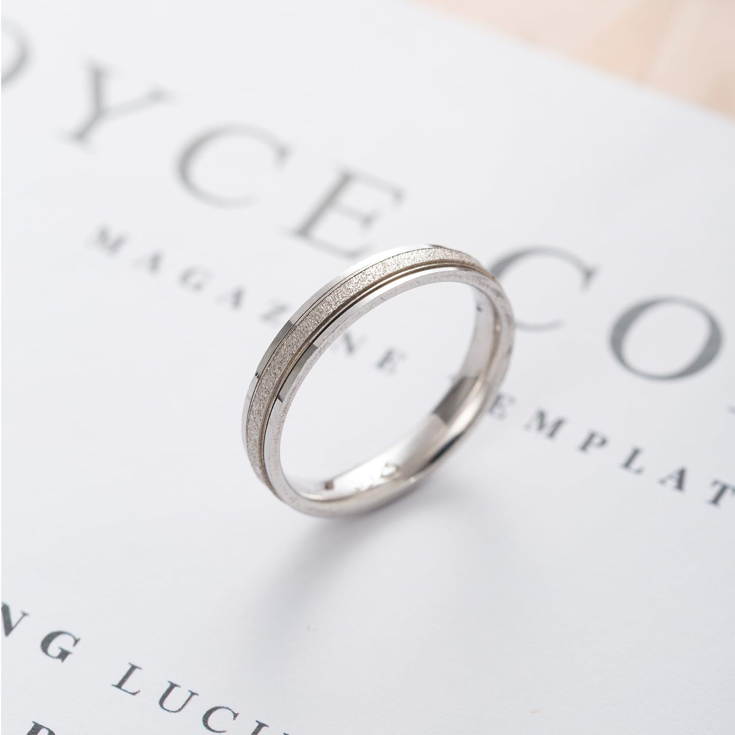 LOFITOR 925 Sterling Silver Fidget Ring for Women Band Anxiety Ring 4mm Sandblast Silver Thumb Ring Spinner Ring for Men Stress