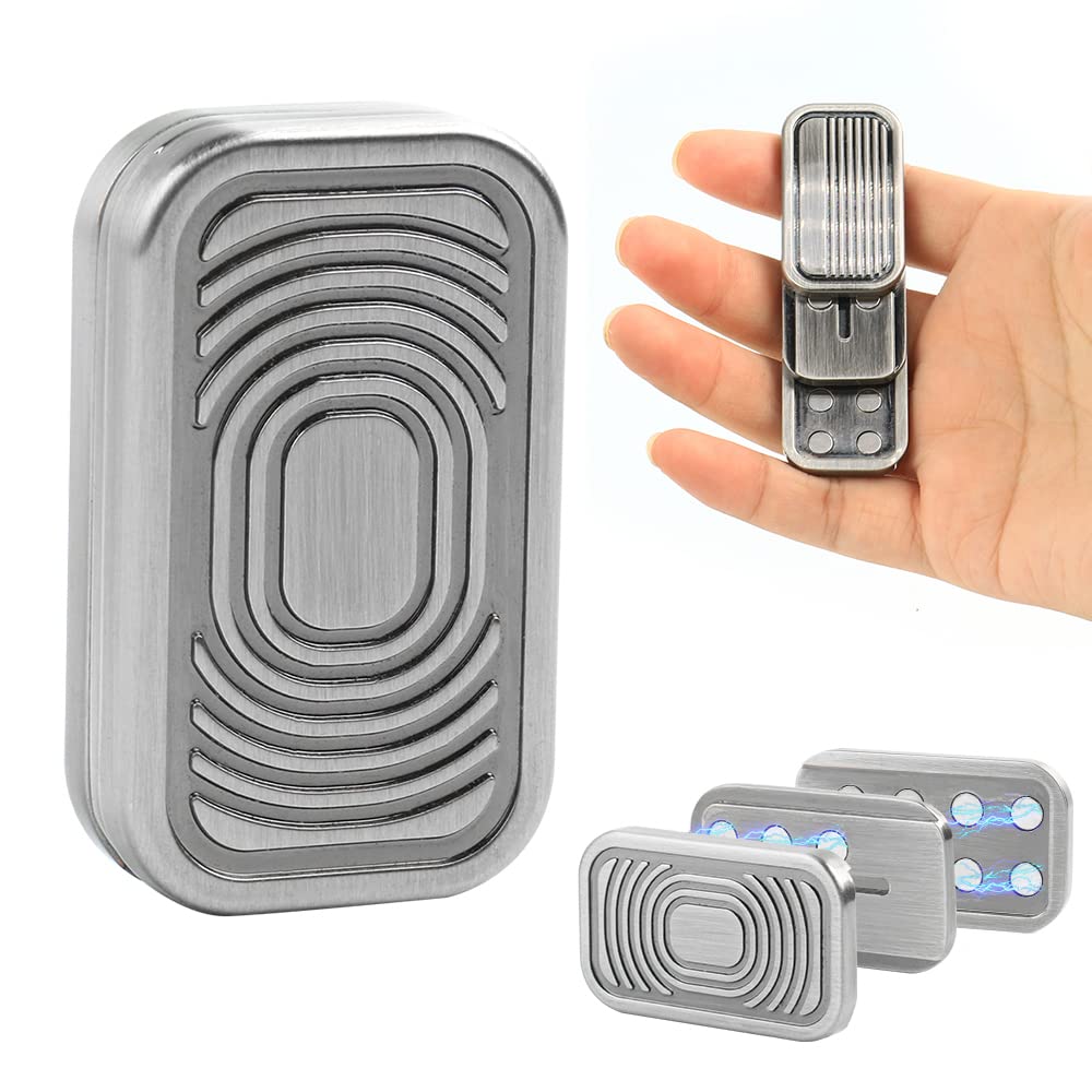 Magnetic Metal Fidget Toys - Metal Push Card Fidget Slider Stress Relief Toy Men?s EDC Toy Fidget Toy Haptic Coin Office Desk Toys Gifts for Boyfriend and Father (CP-3)