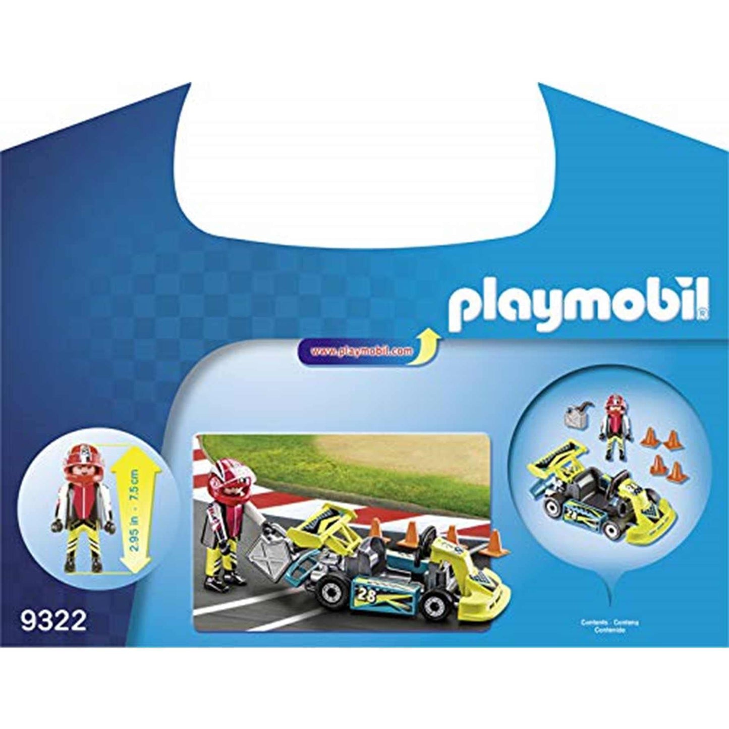 Playmobil Go-Kart Racer Carry Case Building Set, Multi Color, Model 9322, Durable Plastic Construction