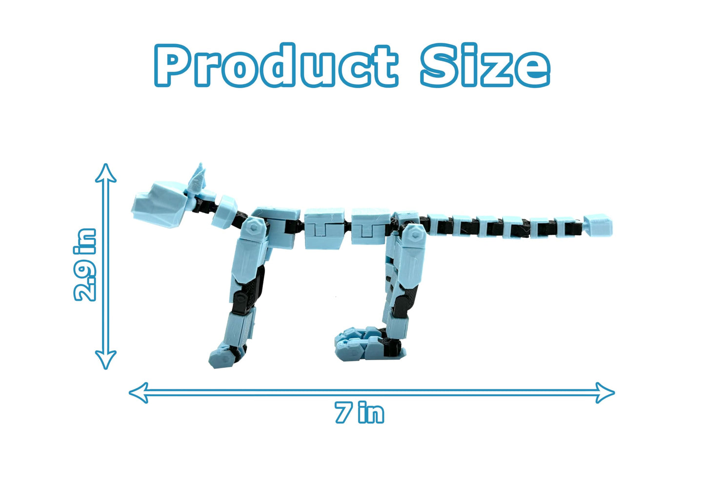 T13 Action Cat Set - 3D Printed Multi-Jointed Movable Action Cat Robot, Desktop Decoration, Action Figure (Orange)
