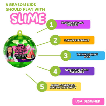 Nichole Jacklyne Watermelon Scented Water Slime Kids Toy, Non-Sticky Sensory Gift for Boys and Girls, Stress Relief Slime Party