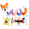 Koty Car Seat Toys, Infant Baby Spiral Plush Activity Hanging Toy For Stroller Bar Pram Crib With Music Box Bb Squeaker & Rattles(Orange Fox)