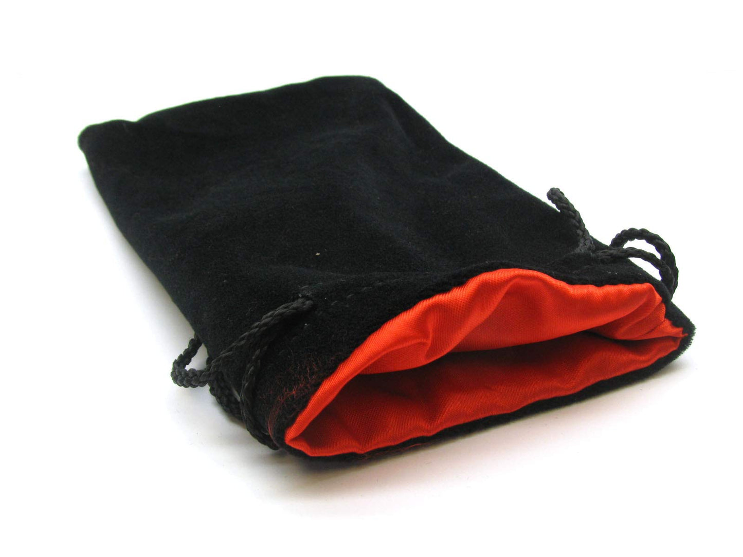 5'X8' Black Velvet Dice Bag With Red Satin Lining