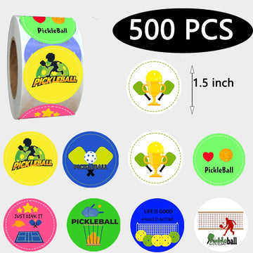 Oringaga 500 Pieces Pickleball Themed Party Decorations Labels Roll Stickers-Pickleball Sport Party Supplies Decorations Birthda