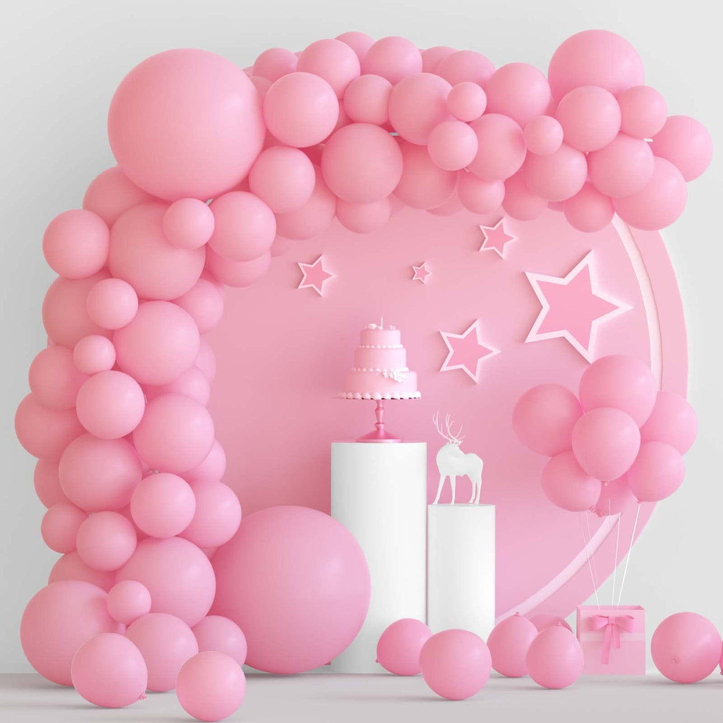 Tuparka Pink Balloons 102 Pcs Light Pink Balloons Garland Arch Kit 5 10 12 18 Inch Pink Balloons With Garland Strip For Birthday Baby Shower Wedding Easter Party Decorations