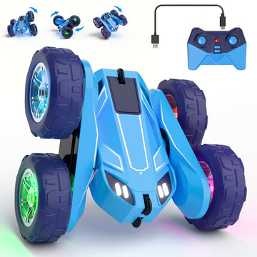 Maxtronic Remote Control Car, Rechargeable Rc Cars & Remote - 20Km/H Double Sided 360 Rotation Stunt Stunt Crawler With Led Ligh