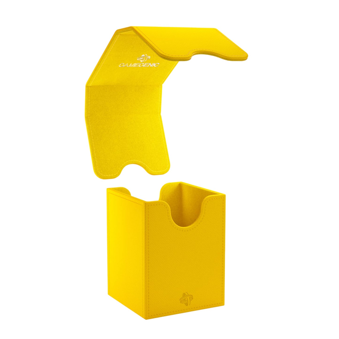 Squire 100+ Xl Convertible Deck Box | Card Storage Box With Removable Cover Clips | Holds 100 Double-Sleeved Cards In Extra Thick Inner Card Sleeves | Yellow Color | Made By Gamegenic (Ggs20102Ml)