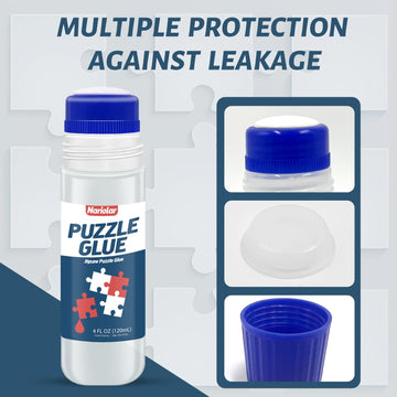 Nariolar Jigsaw Puzzle Glue Clear With Applicator Suitable For Fixing And Hanging Puzzles, Quick Drying, 4-Ounces, 2Pack