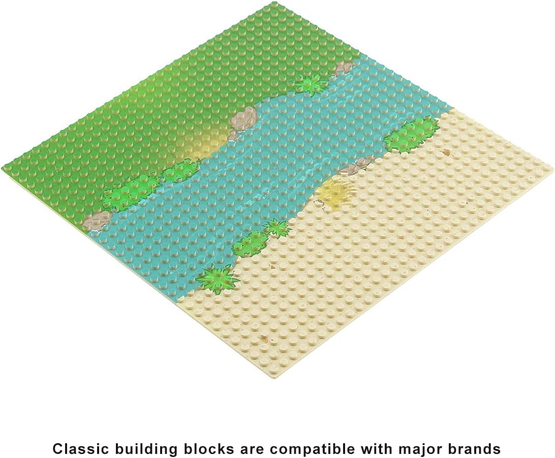 Feleph Classic Baseplate With River And Grassland Pattern Base Plates For Building Blocks 10 X 10 Inches Compatible With Major Brands