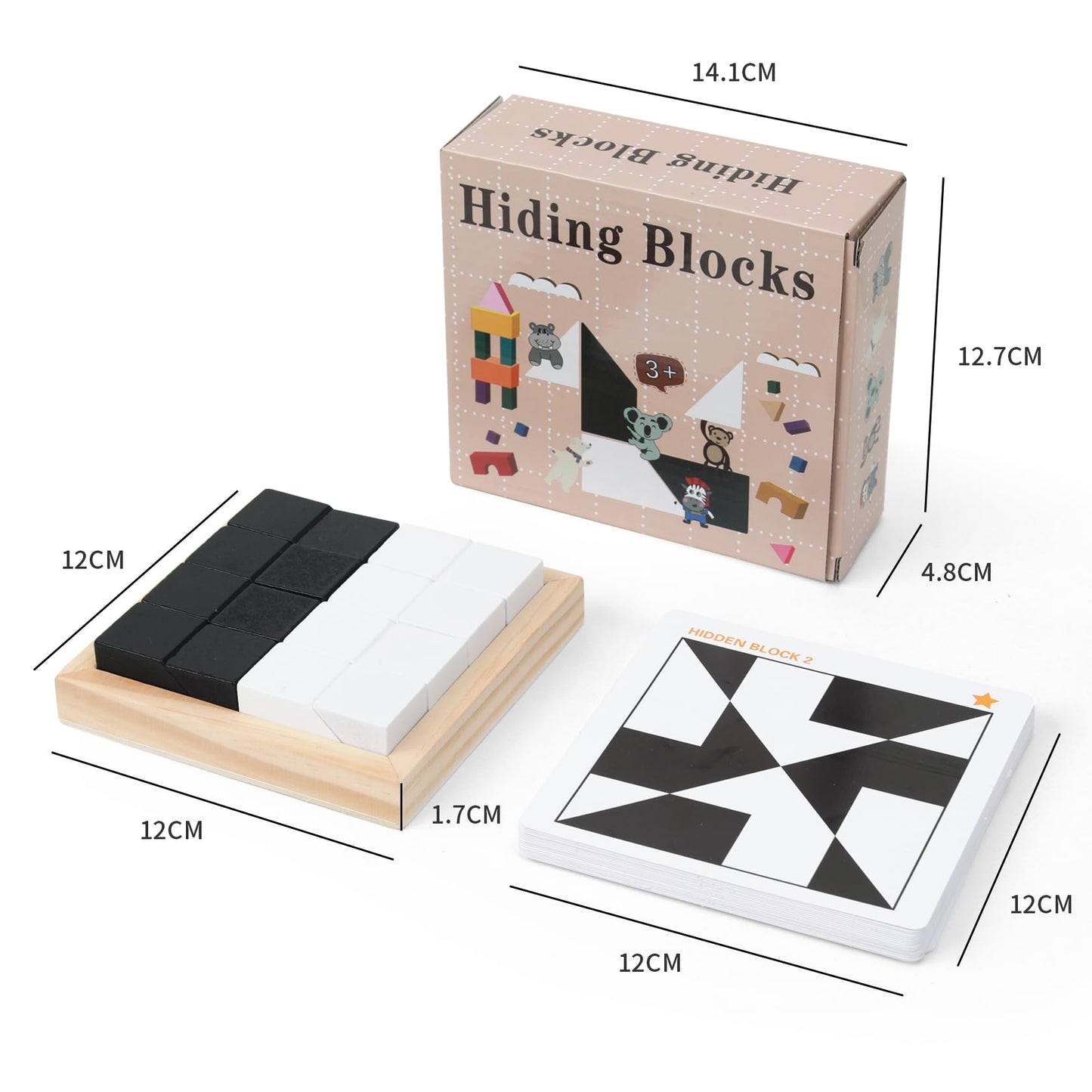Qzmtoy Wooden Blocks Puzzle Table Games, Brain Teaser Puzzle Game With 80 Challenges,Brain Toys For Kids, Stem Montessori Toys For Boys Girls,Travel Toys,Stocking Stuffers For Kids