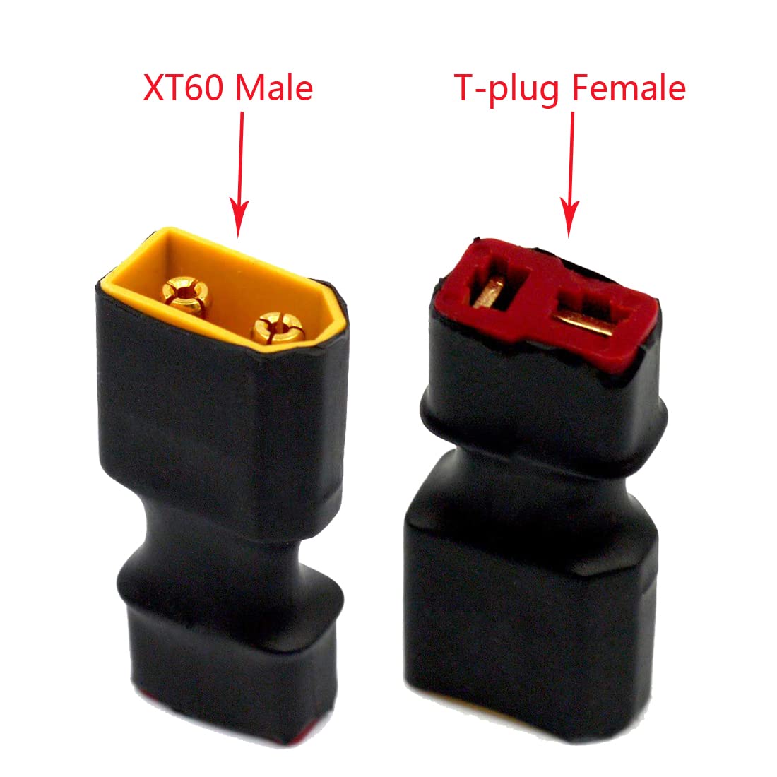 LINSYRC 2 Pairs XT60 to T-Plug Connector RC Male Female Adapter for RC Car Plane Lipo Battery ESC