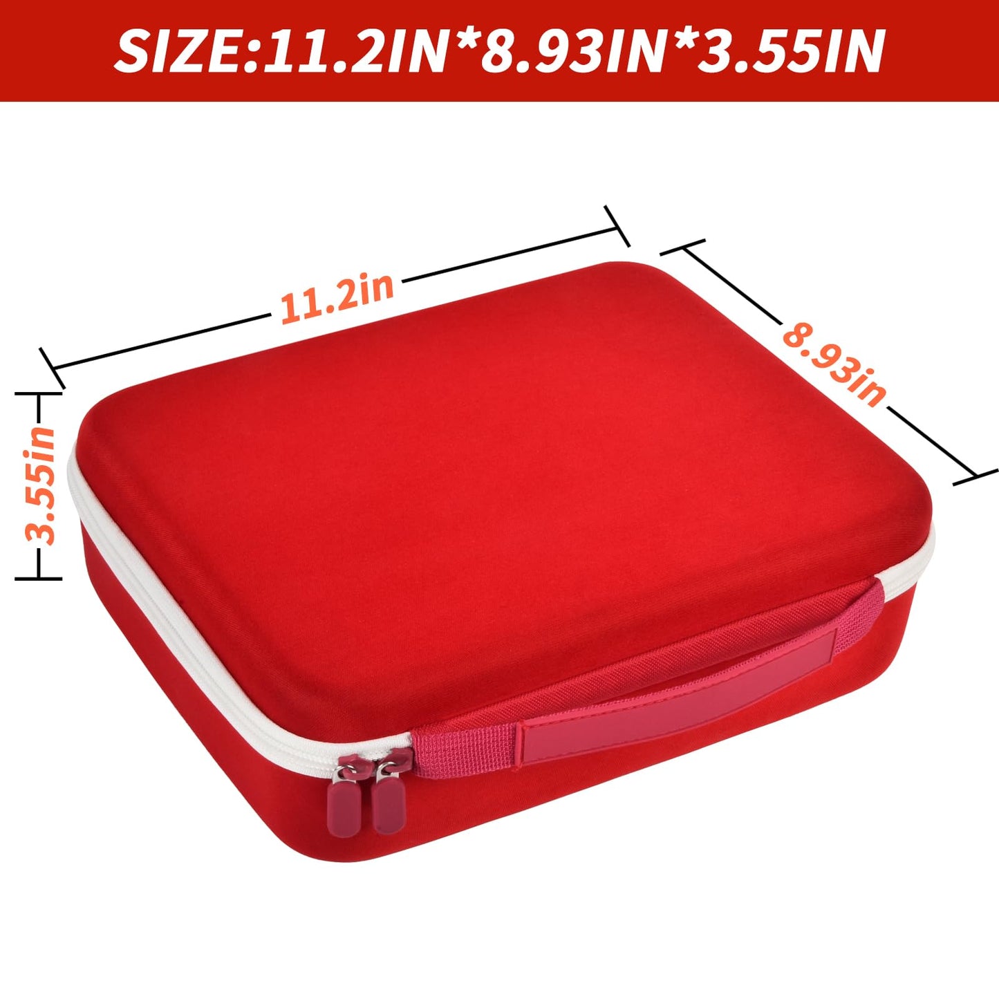Grapsa Speed Cube Storage Case Bag - Holds 12+ Fidget Toys, Mesh Pocket, Red