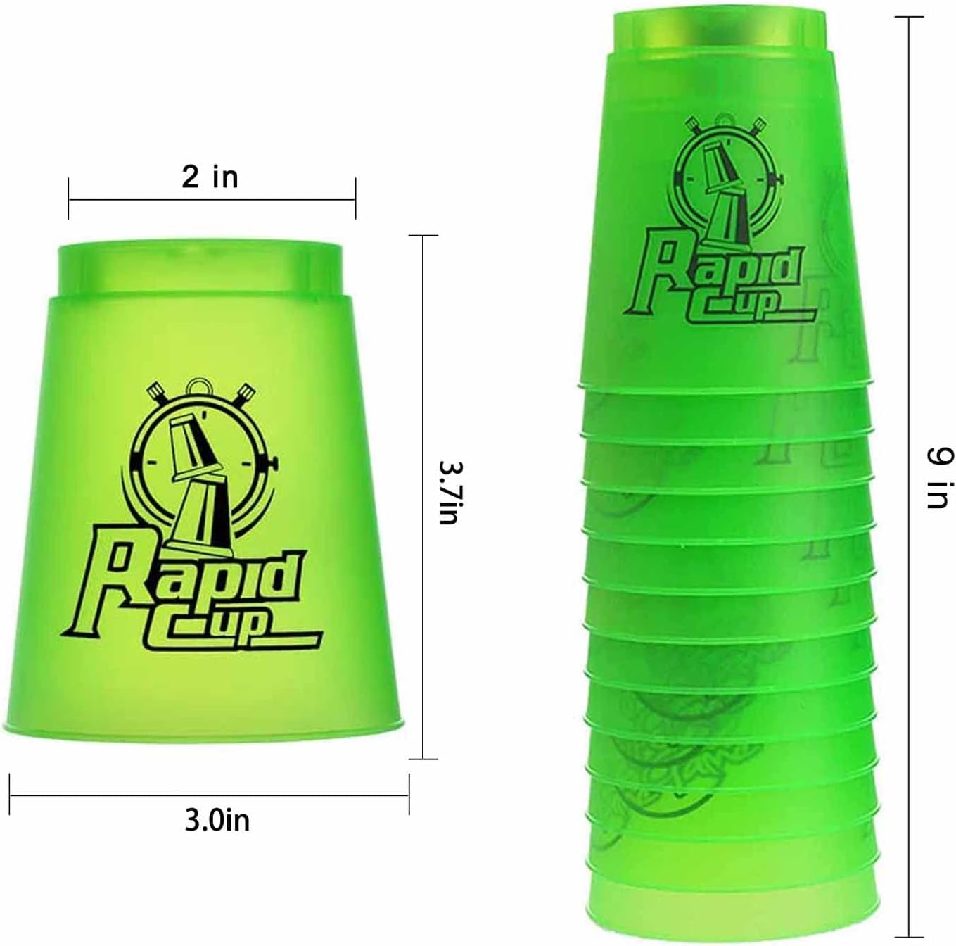 Seisso Stack Cups, Stacking Cup Set Classic Stack Training Game Toys For Boys Girls Kids Stacking Cups (12 Pack Green)